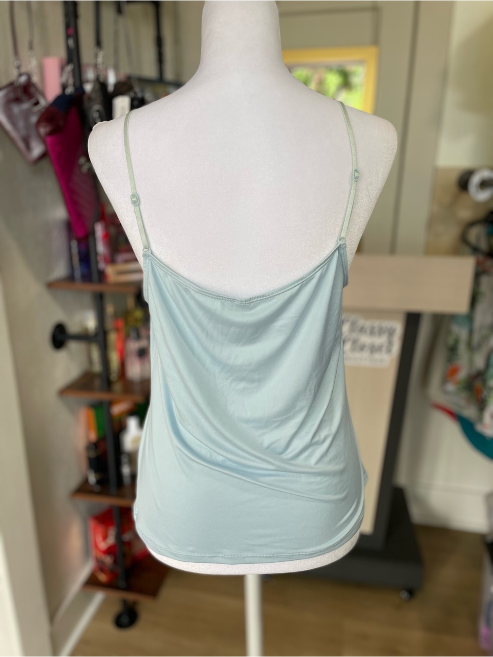 Ice Blue Lace-Trim Camisole Top - Picture 2 of 3